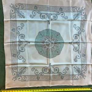 Cecy Jones San Francisco Silk Elegant Peach Cream and Gray Scarf Architectural